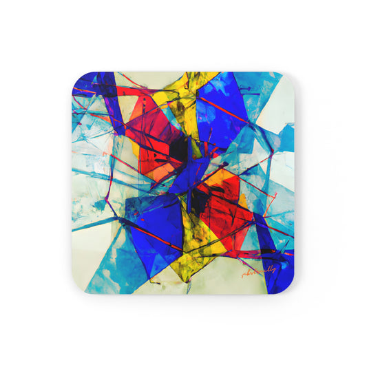 Geraldine Hallsworth - Tension Force, Abstractly - Corkwood Coaster Set of 4