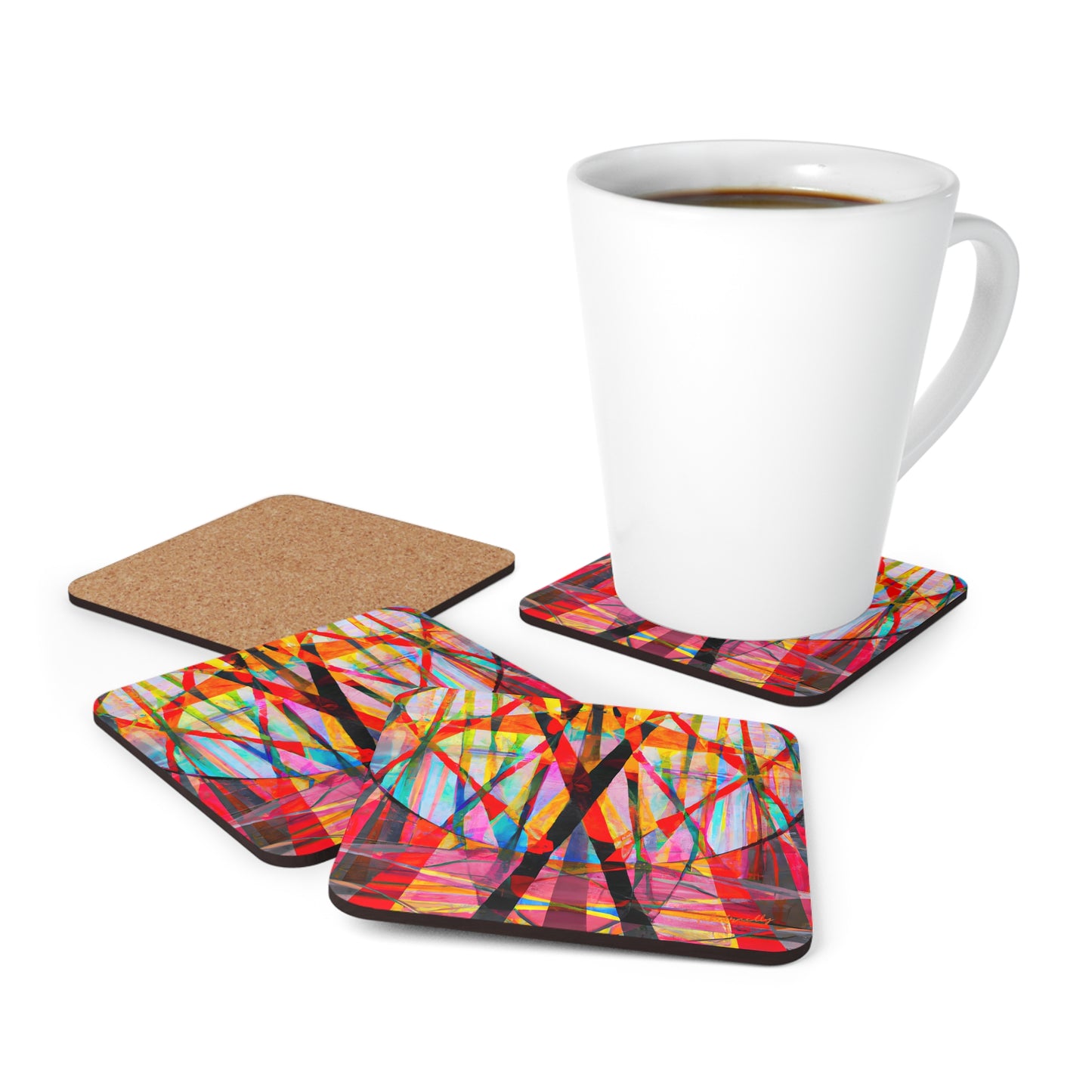 Milton Browning - Normal Force, Abstractly - Corkwood Coaster Set of 4