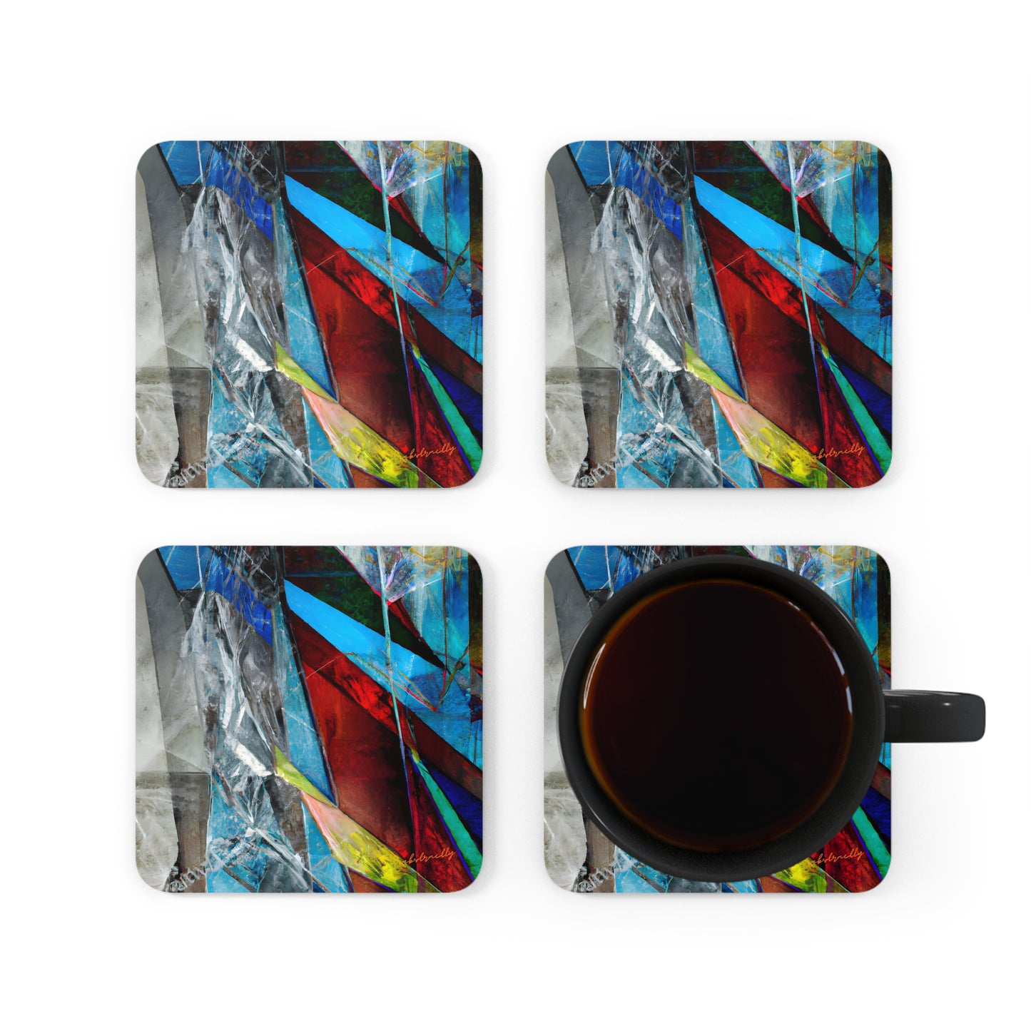 Miles Caldwell - Friction Force, Abstractly - Corkwood Coaster Set of 4