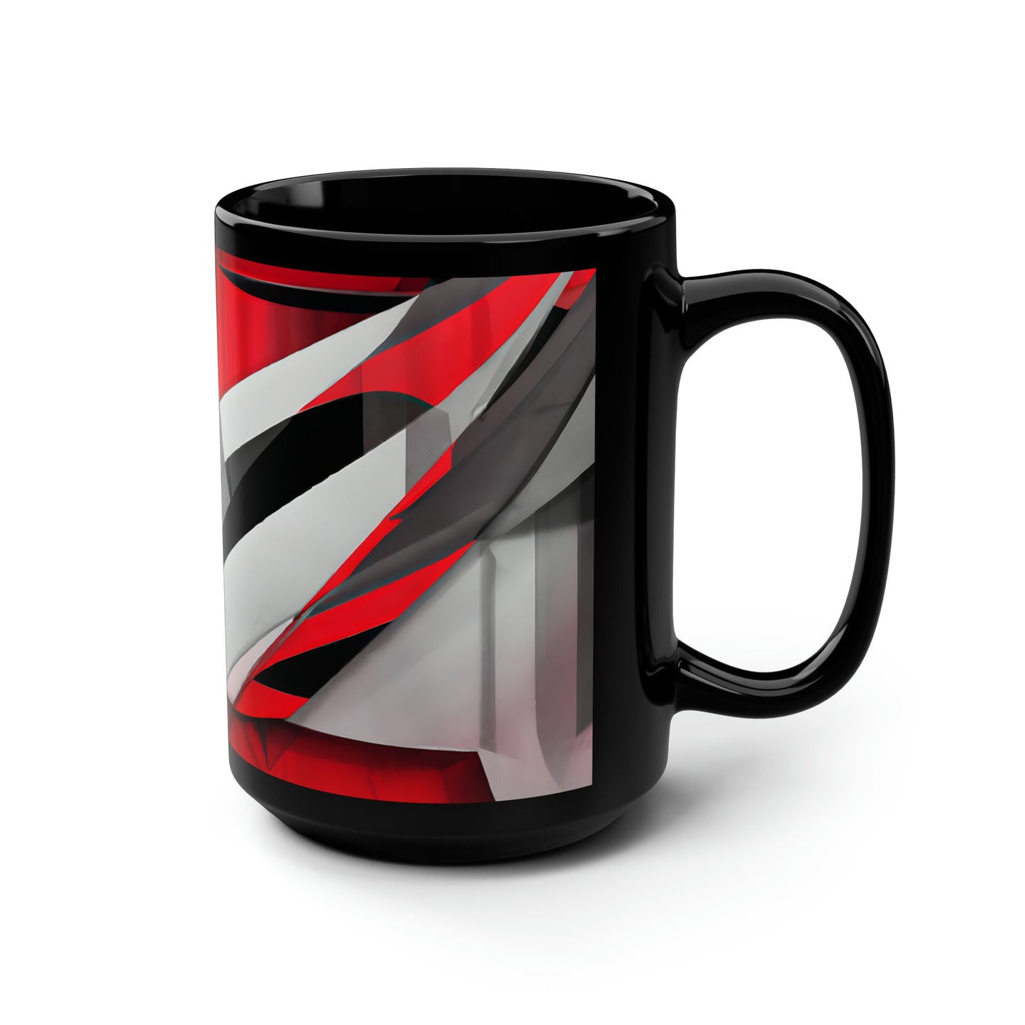 Marlene Higgs - Applied Force, Abstractly - Black Ceramic Mug 15oz