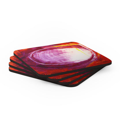 Quazarium Crystalite - Vanadium, Abstractly - Corkwood Coaster Set of 4