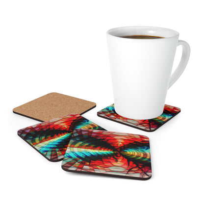 Yulia Sparks - Electromagnetic Force, Abstractly - Corkwood Coaster Set of 4