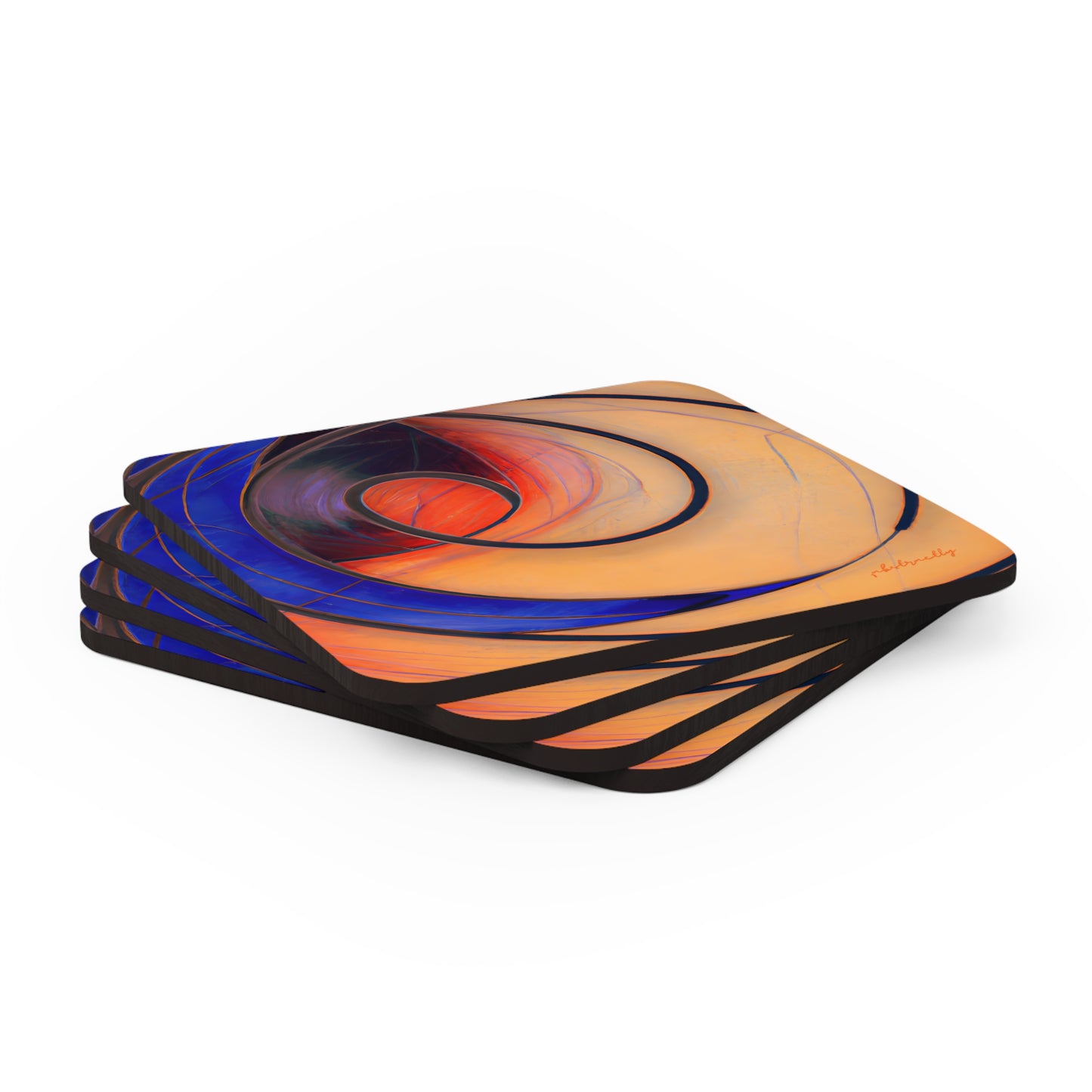 Marilyn Schwartz - Air Resistance Force, Abstractly - Corkwood Coaster Set of 4