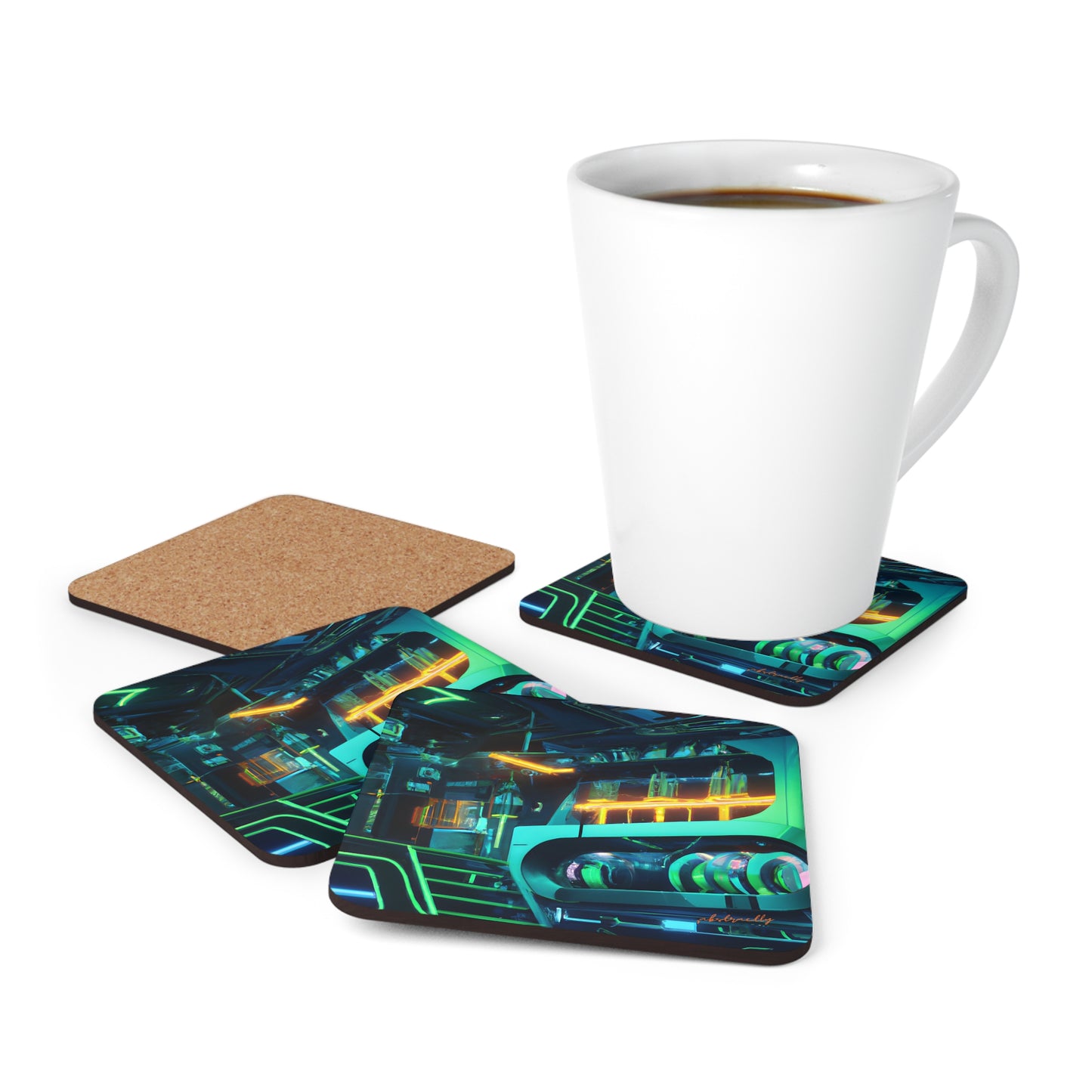 Vanguard Crest - Dividends, Abstractly - Corkwood Coaster Set of 4