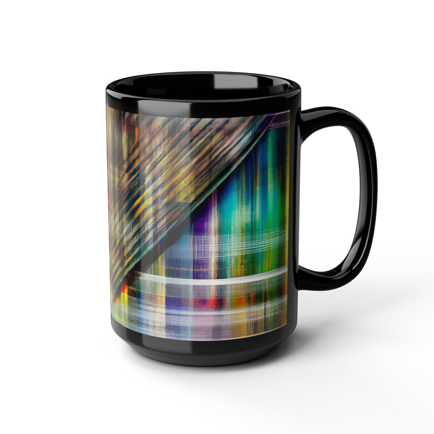 Marshall Sobel - Strong Force, Abstractly - Black Ceramic Mug 15oz