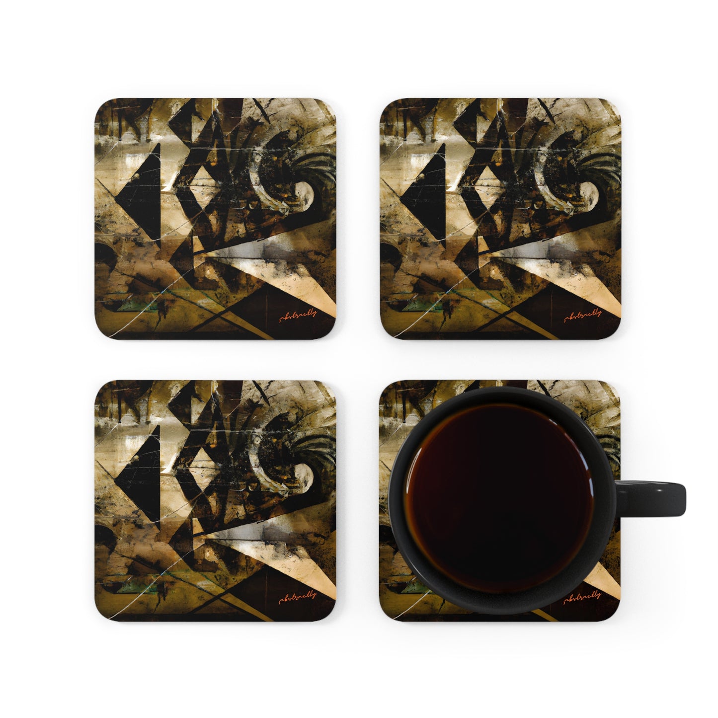 Amelia Barrington - Applied Force, Abstractly - Corkwood Coaster Set of 4