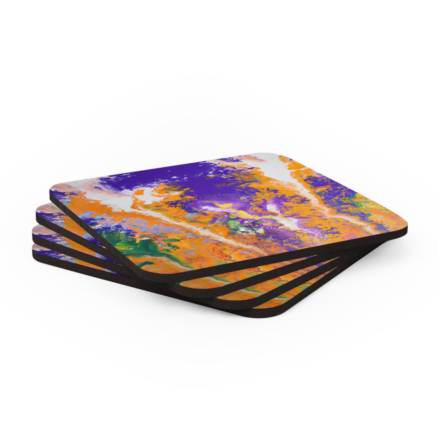 Solarium Particulate - Chemistry, Abstractly - Corkwood Coaster Set of 4