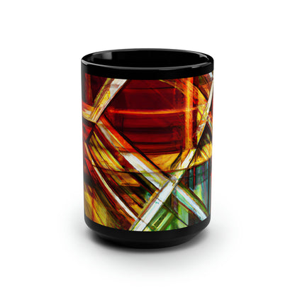 Aurelia Reynolds - Applied Force, Abstractly - Black Ceramic Mug 15oz