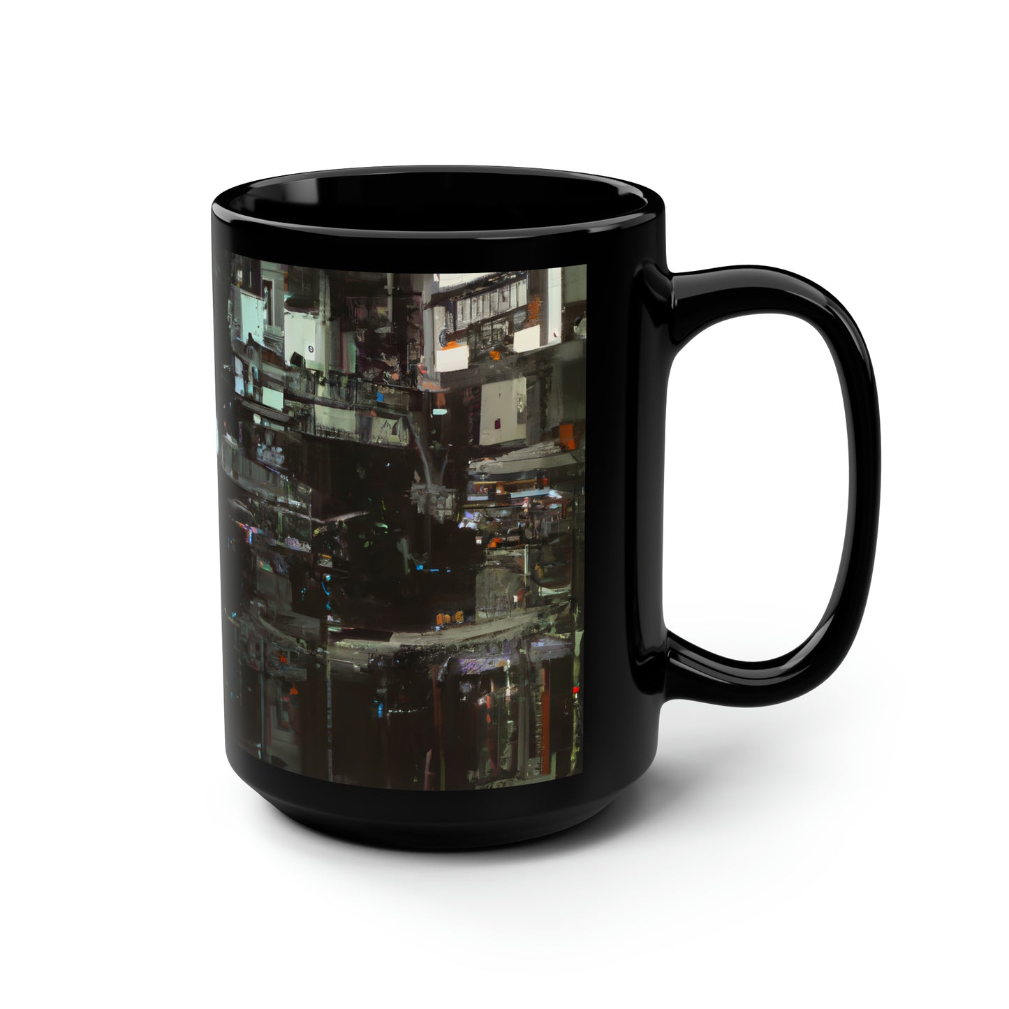 Pinnacle Finance - Capital, Abstractly - Black Ceramic Mug 15oz