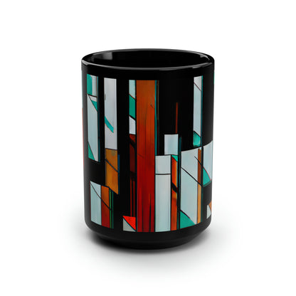 Ava Eisenstein - Friction Force, Abstractly - Black Ceramic Mug 15oz