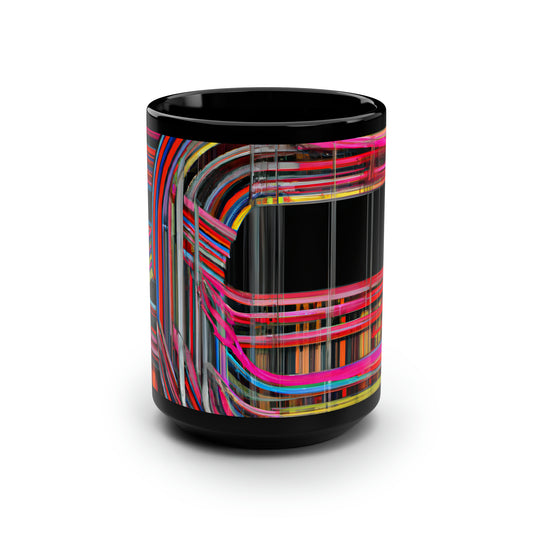 Harold Richards - Electromagnetic Force, Abstractly - Black Ceramic Mug 15oz