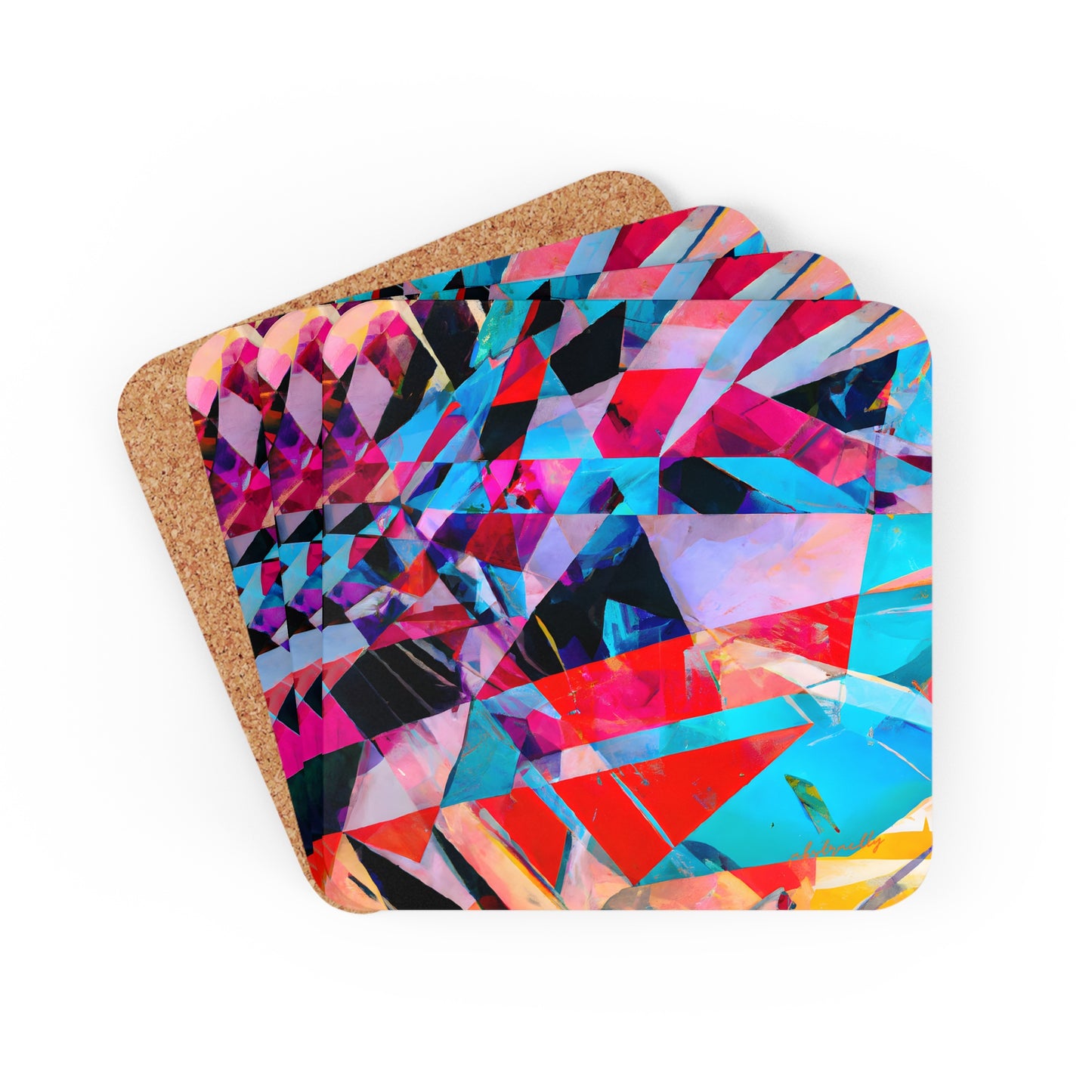 Aiden Merrick - Normal Force, Abstractly - Corkwood Coaster Set of 4