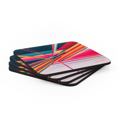 Elizabeth Perkins - Electric Force, Abstractly - Corkwood Coaster Set of 4