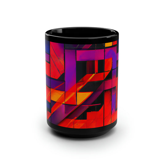 Theodore Kirchhoff - Normal Force, Abstractly - Black Ceramic Mug 15oz