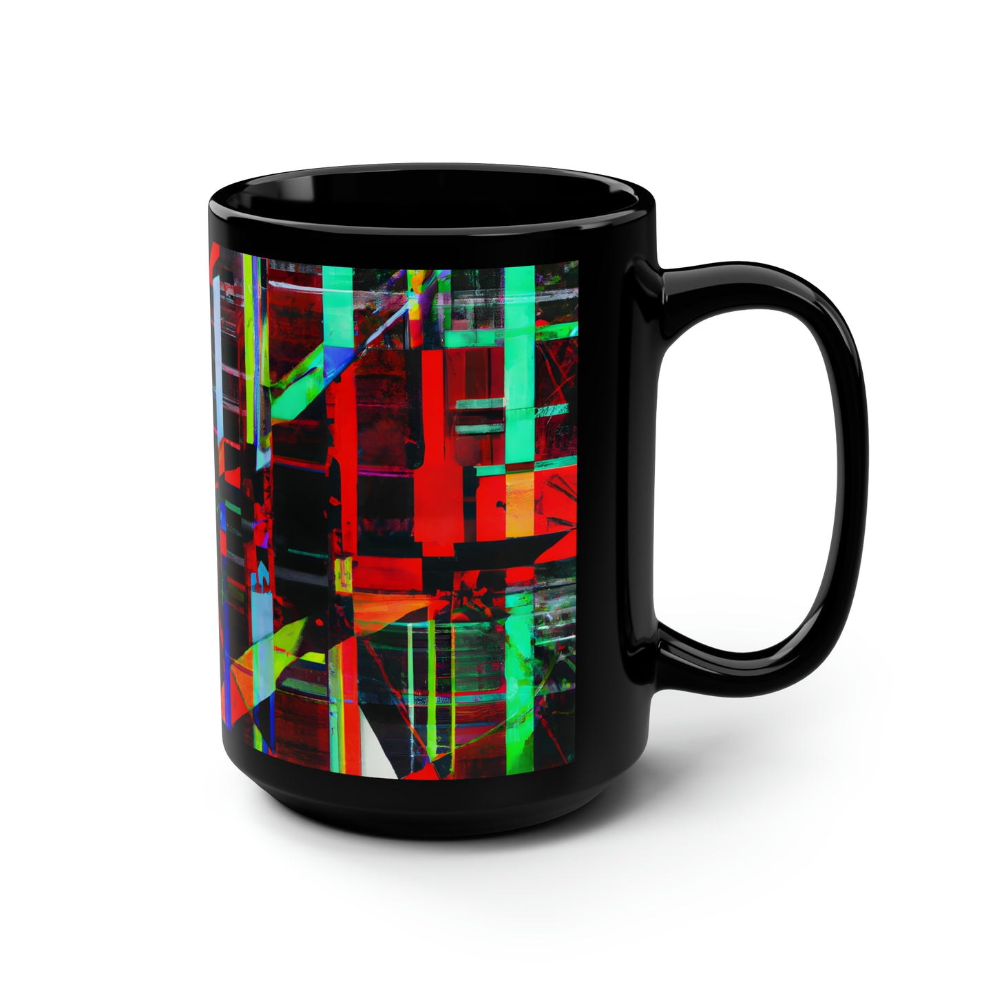 Rebecca Swanson - Applied Force, Abstractly - Black Ceramic Mug 15oz