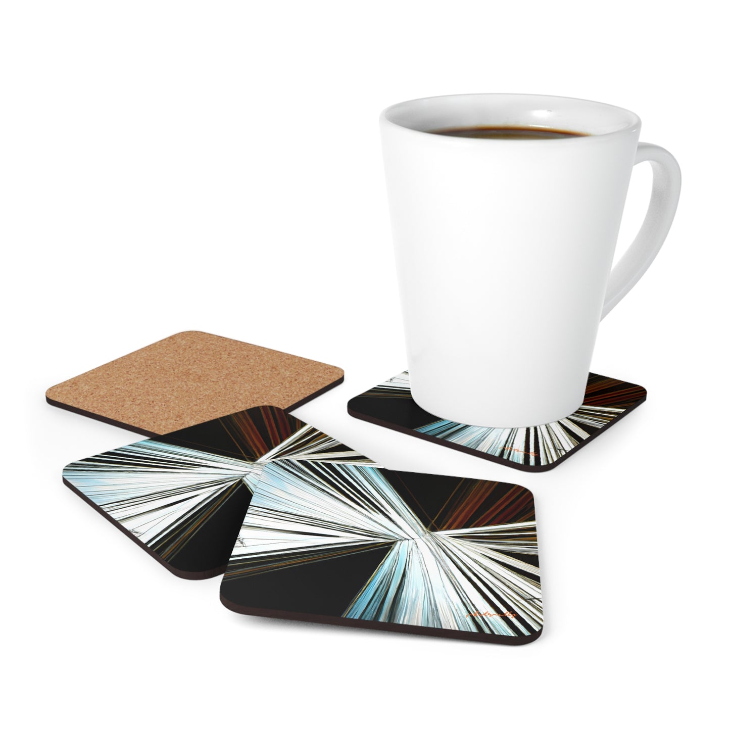 Stanley Holtzman - Strong Force, Abstractly - Corkwood Coaster Set of 4