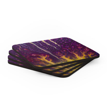 Luminous Etherium - Chemistry, Abstractly - Corkwood Coaster Set of 4