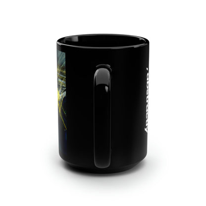 Connie Valdez - Electric Force, Abstractly - Black Ceramic Mug 15oz