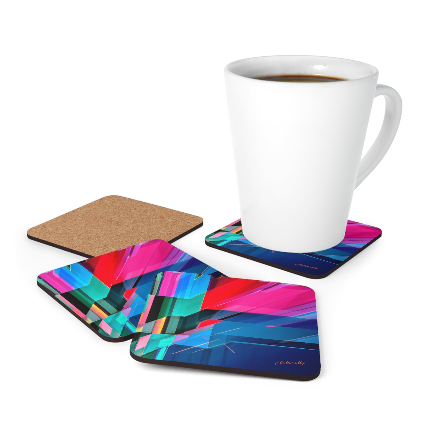 Helen Kaplan - Air Resistance Force, Abstractly - Corkwood Coaster Set of 4