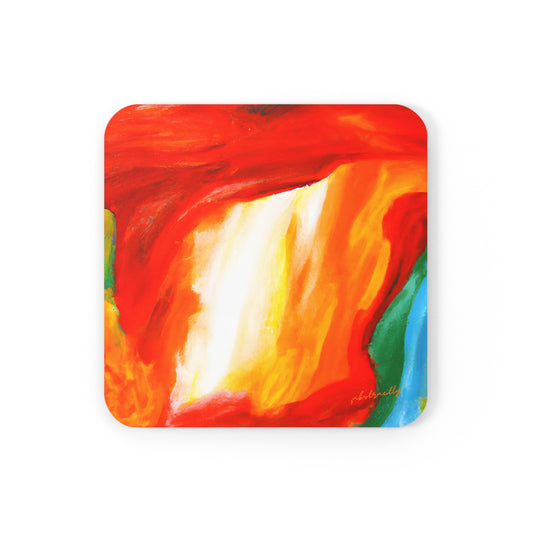 Lunarlite Crystalloid - Lithium, Abstractly - Corkwood Coaster Set of 4