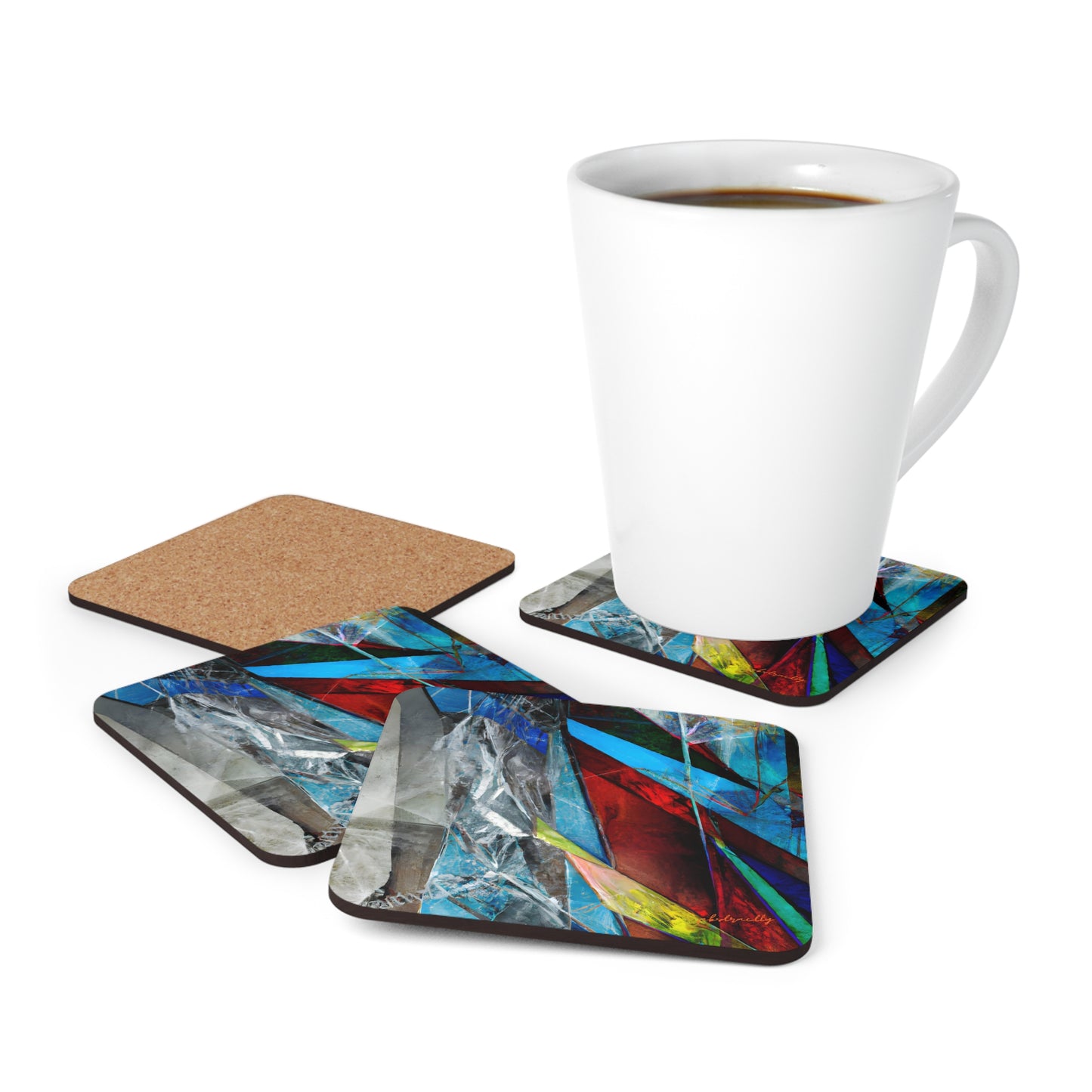 Miles Caldwell - Friction Force, Abstractly - Corkwood Coaster Set of 4