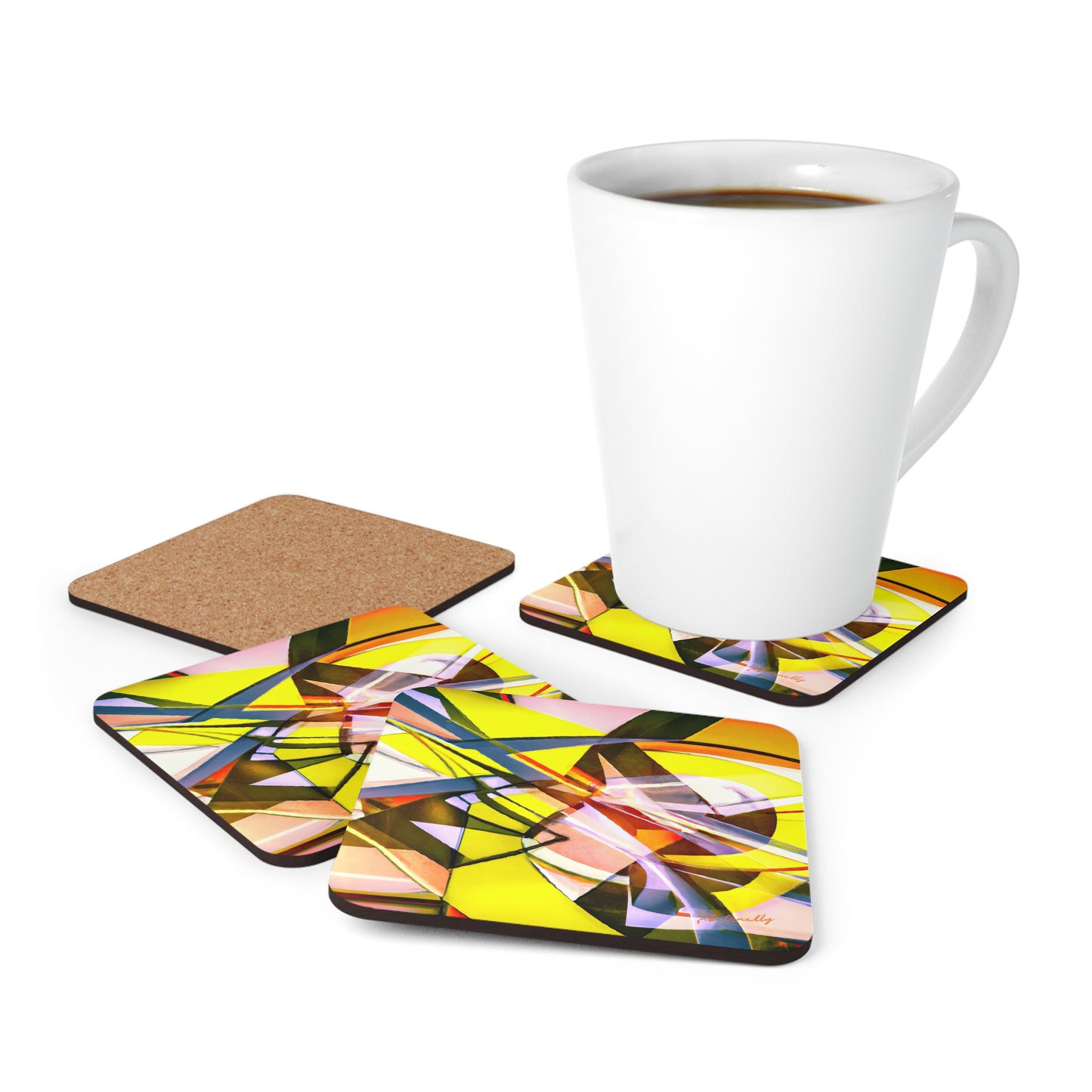 Russell Sternberg - Electromagnetic Force, Abstractly - Corkwood Coaster Set of 4