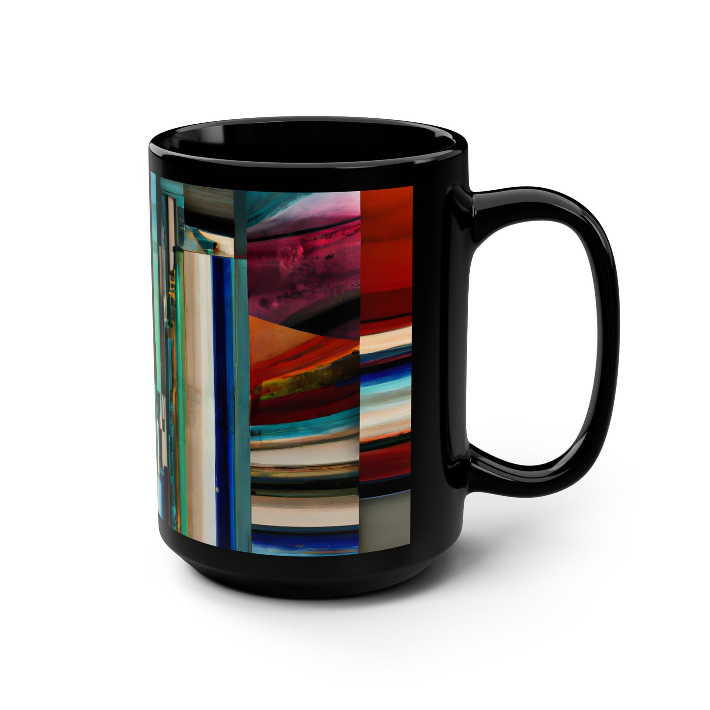 Alexandra Bouchard - Applied Force, Abstractly - Black Ceramic Mug 15oz