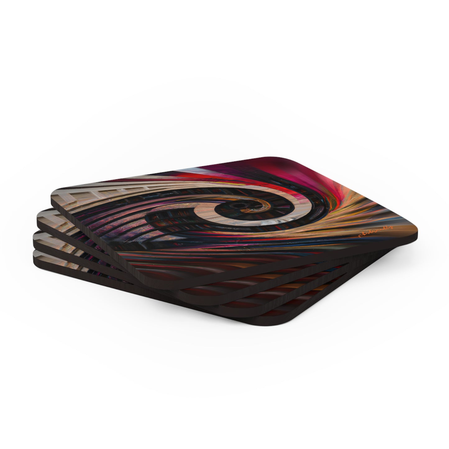 George Strickland - Gravity Force, Abstractly - Corkwood Coaster Set of 4