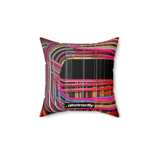 Harold Richards - Electromagnetic Force, Abstractly - Faux Suede Throw Pillow