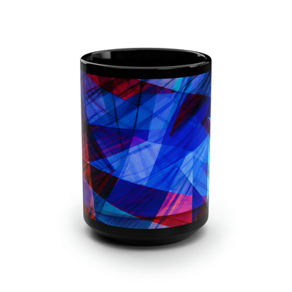 Lena Bernstein - Friction Force, Abstractly - Black Ceramic Mug 15oz