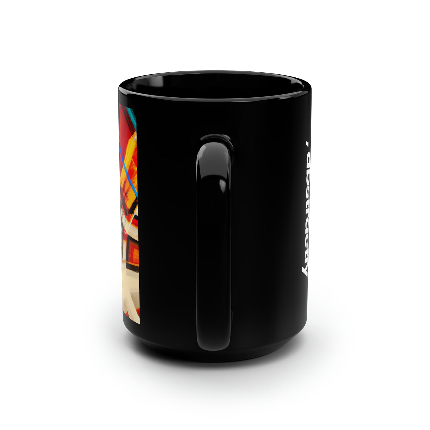 Fiona Sterling - Normal Force, Abstractly - Black Ceramic Mug 15oz