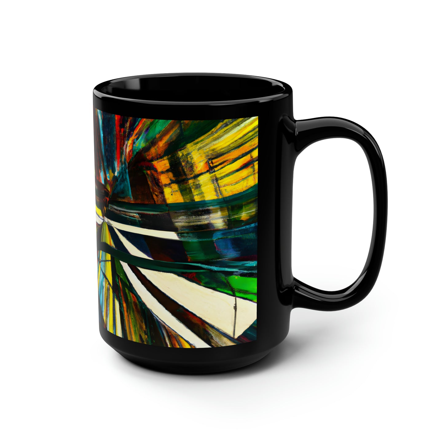 Daryl Norton - Electric Force, Abstractly - Black Ceramic Mug 15oz