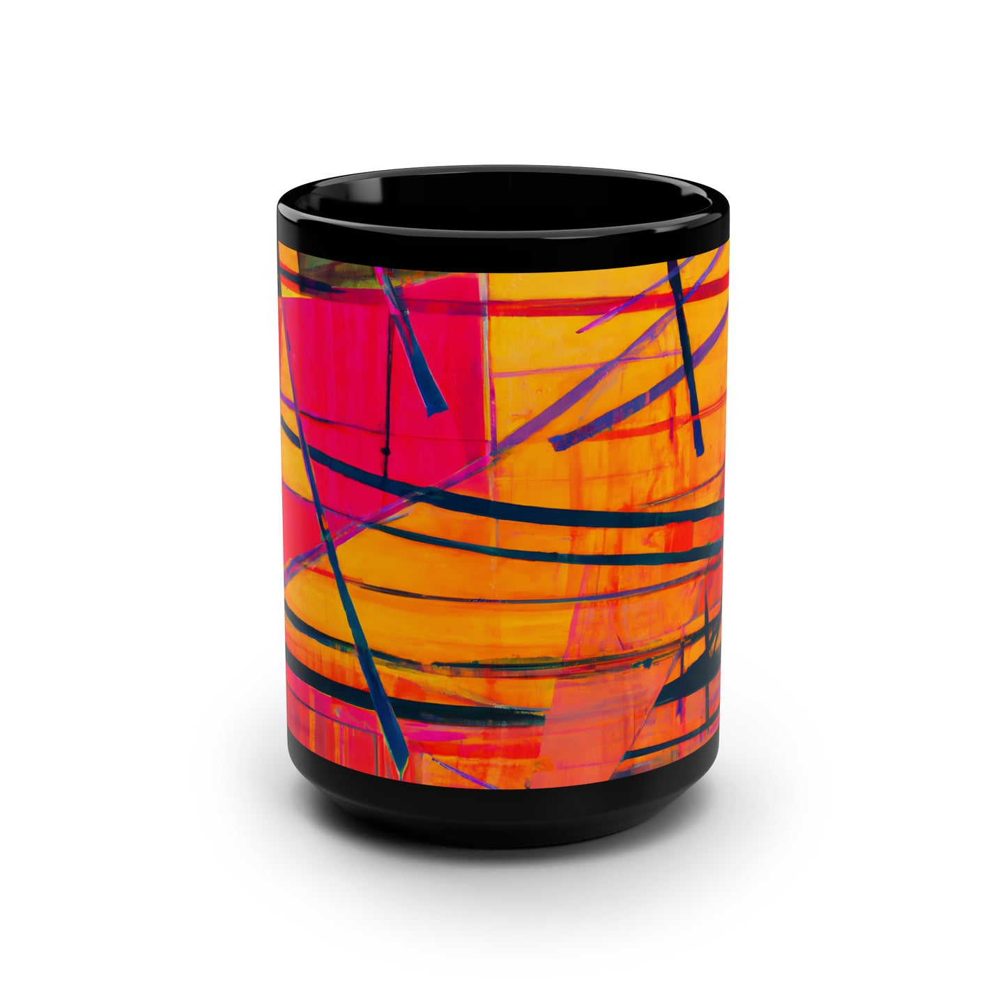 Alice Feldman - Electric Force, Abstractly - Black Ceramic Mug 15oz