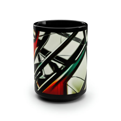 James Fenton - Applied Force, Abstractly - Black Ceramic Mug 15oz