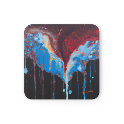 Quantum Quicksilver Crystal - Chemistry, Abstractly - Corkwood Coaster Set of 4