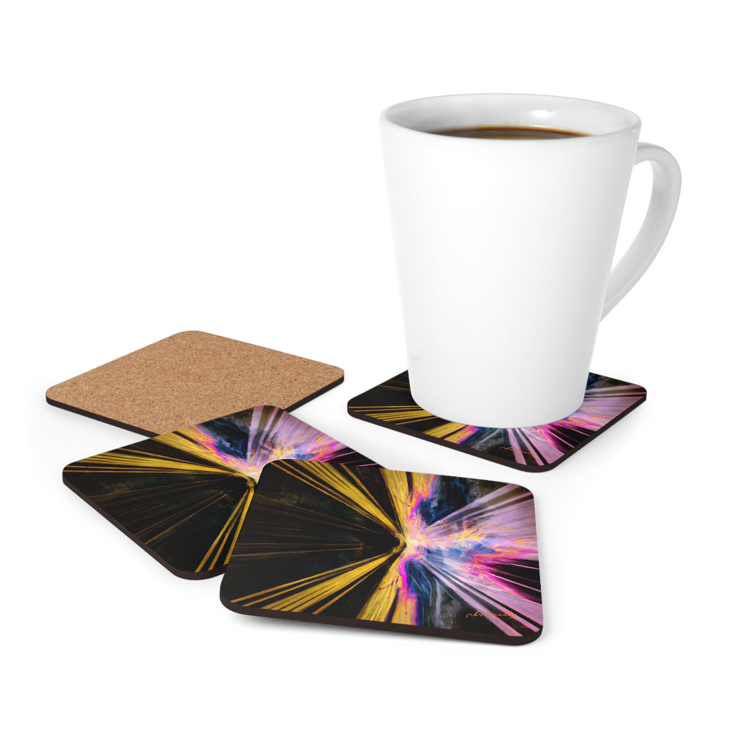 Dorothy Westfall - Electromagnetic Force, Abstractly - Corkwood Coaster Set of 4