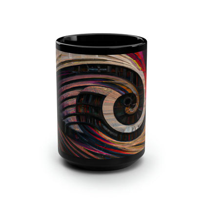 George Strickland - Gravity Force, Abstractly - Black Ceramic Mug 15oz