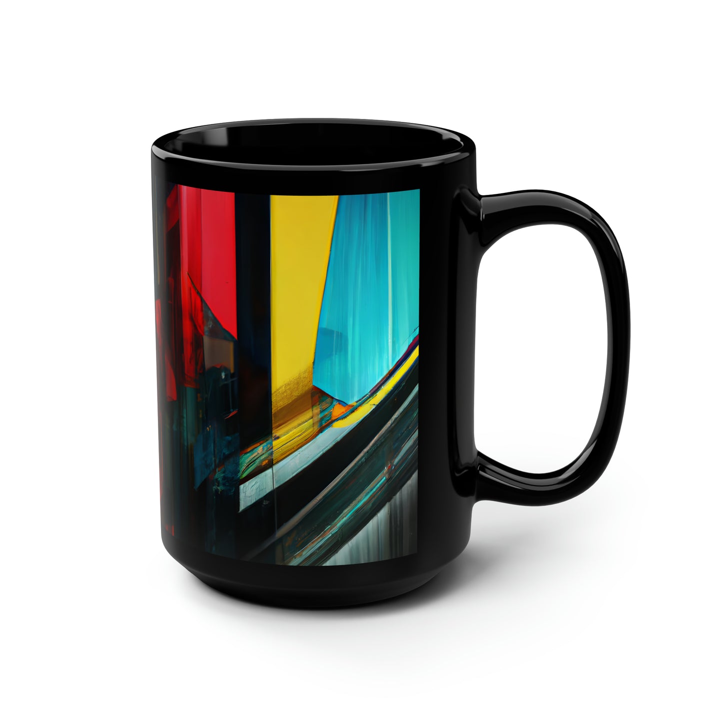 Walter Fiedler - Strong Force, Abstractly - Black Ceramic Mug 15oz