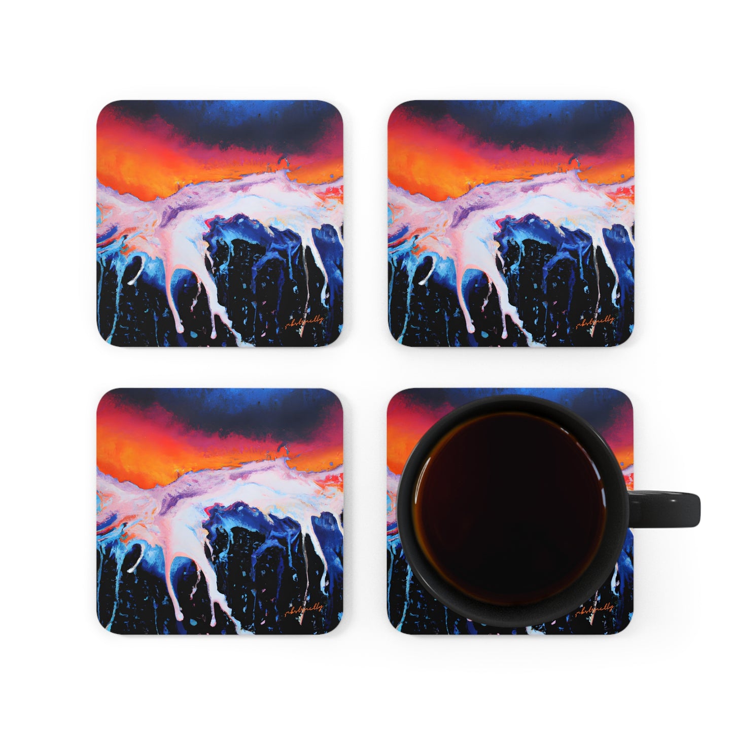 Bischoffite Alloy - Chemistry, Abstractly - Corkwood Coaster Set of 4