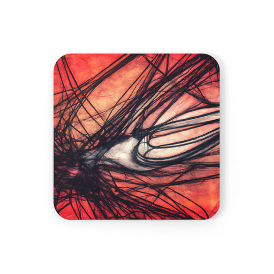 Clarence Buerkett - Electromagnetic Force, Abstractly - Corkwood Coaster Set of 4