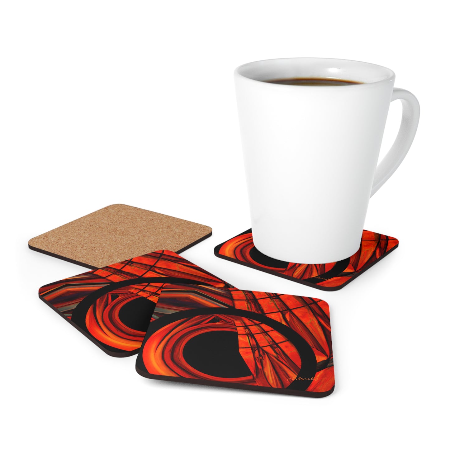 Kathleen Sterling - Tension Force, Abstractly - Corkwood Coaster Set of 4