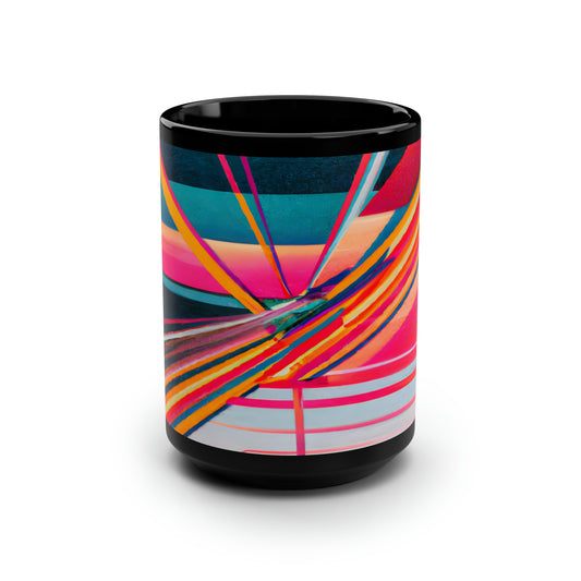 Elizabeth Perkins - Electric Force, Abstractly - Black Ceramic Mug 15oz