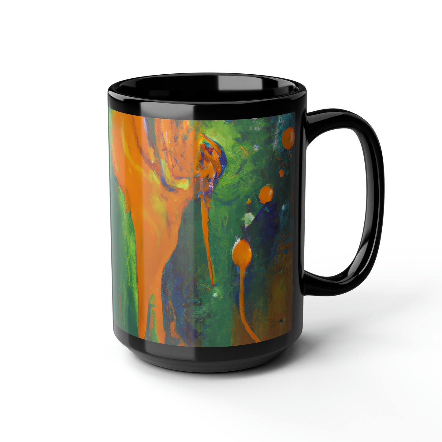 Quantum Sapphire Element - Chemistry, Abstractly - Black Ceramic Mug 15oz