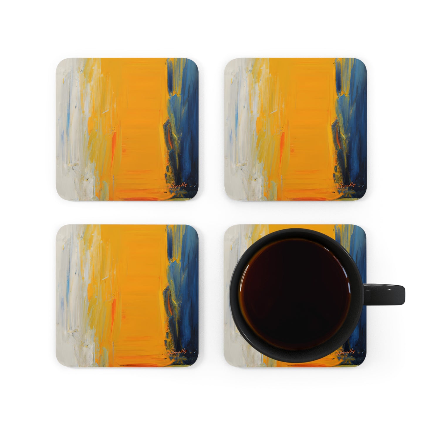 Pixeo Compound - Scandium, Abstractly - Corkwood Coaster Set of 4