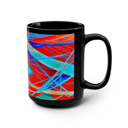 Darlene Roessler - Electric Force, Abstractly - Black Ceramic Mug 15oz