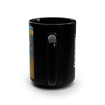 Quantum Sapphire Element - Chemistry, Abstractly - Black Ceramic Mug 15oz