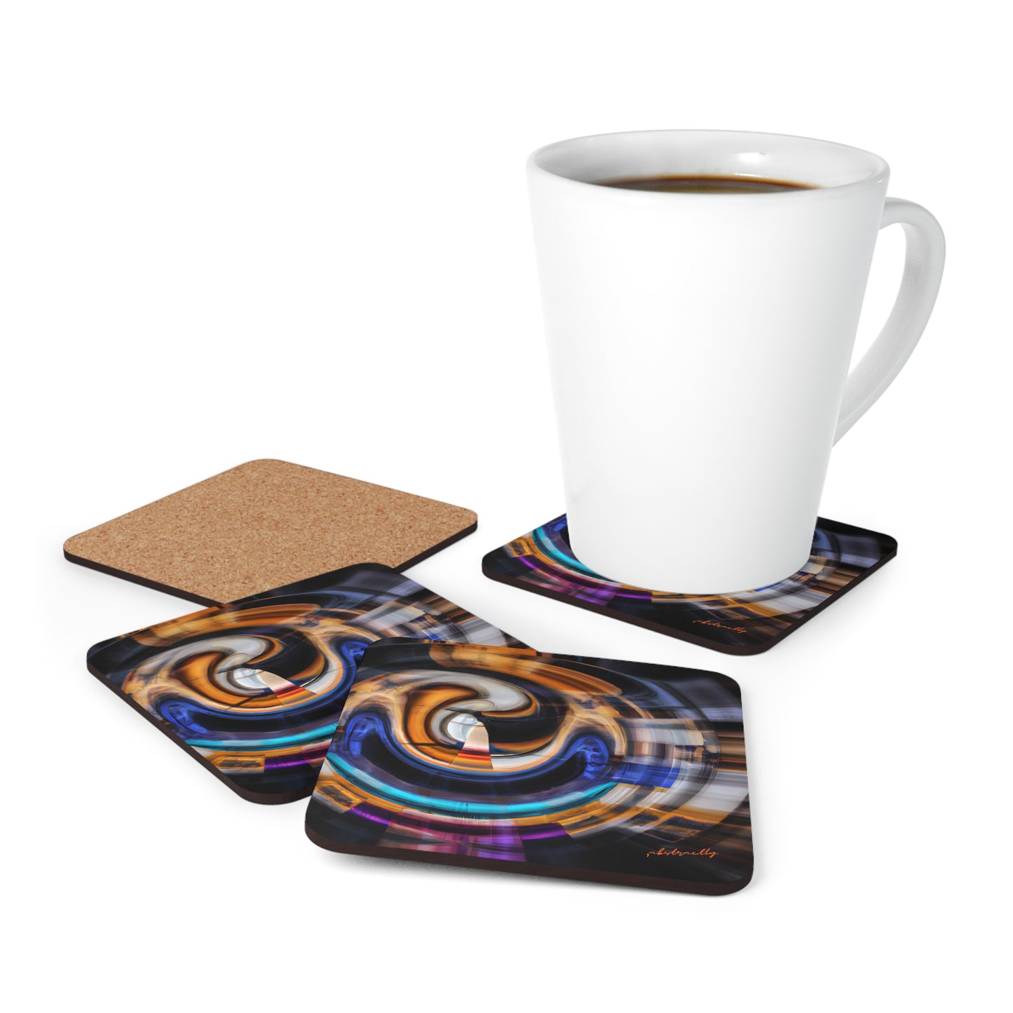 Patricia Sagan - Weak Force, Abstractly - Corkwood Coaster Set of 4