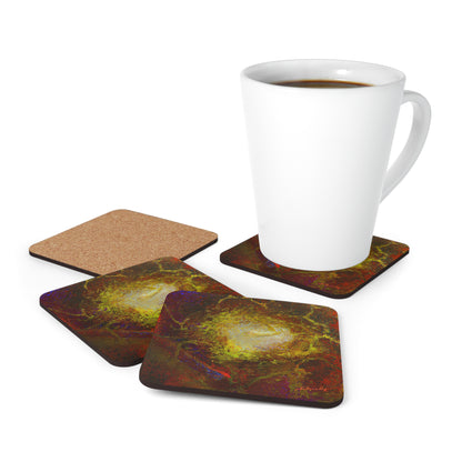 Halsteadium Hexane - Chemistry, Abstractly - Corkwood Coaster Set of 4