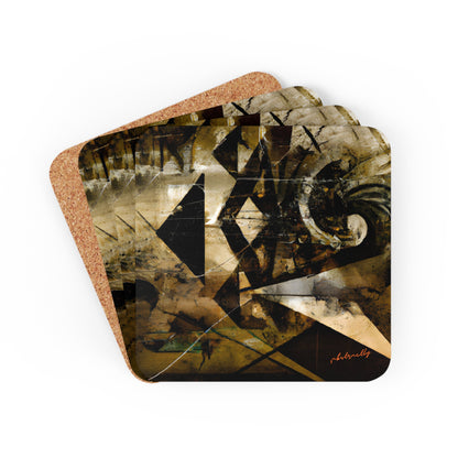 Amelia Barrington - Applied Force, Abstractly - Corkwood Coaster Set of 4