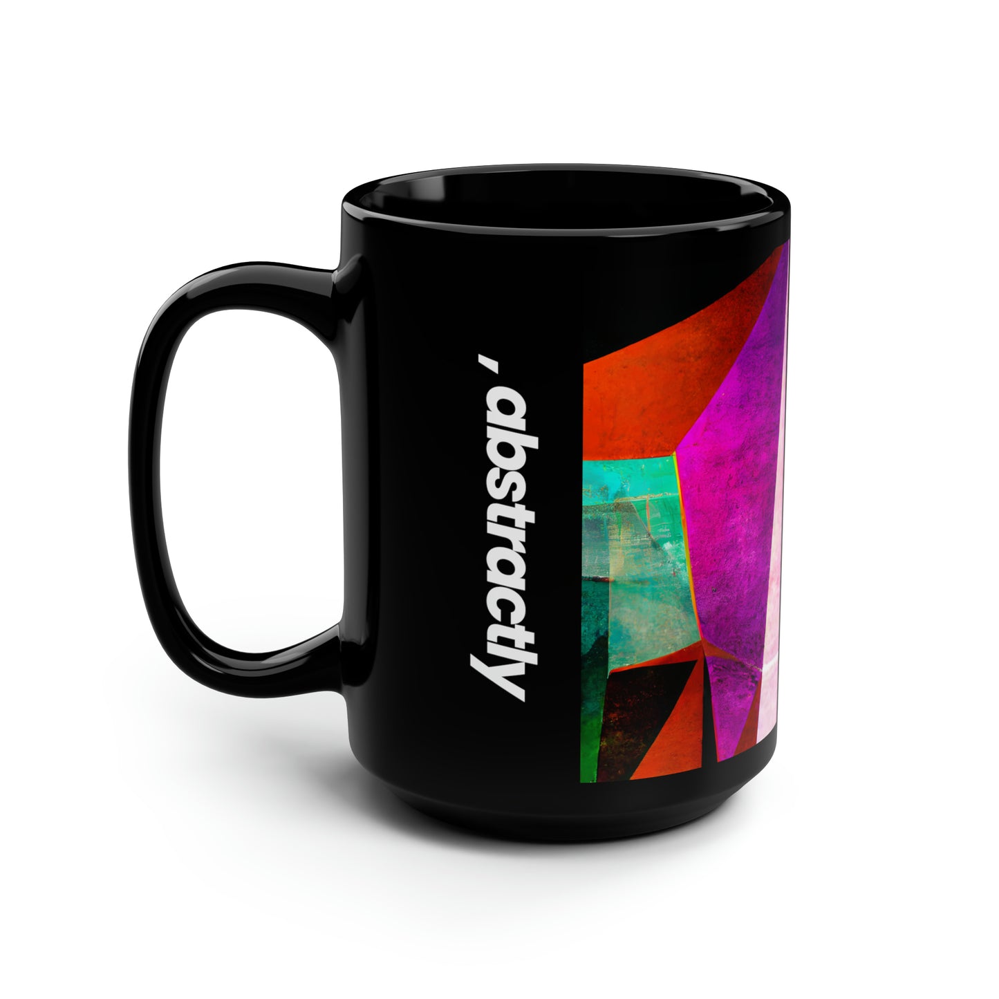 Fiona Hubble - Applied Force, Abstractly - Black Ceramic Mug 15oz